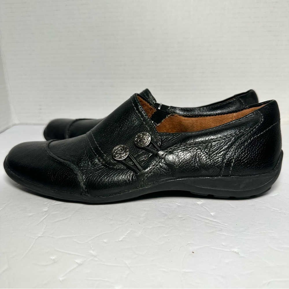NATURALIZER Women’s NWOB Black Leather Two-Button Slip-On Loafer Shoes Size 7.5 - Picture 8 of 11
